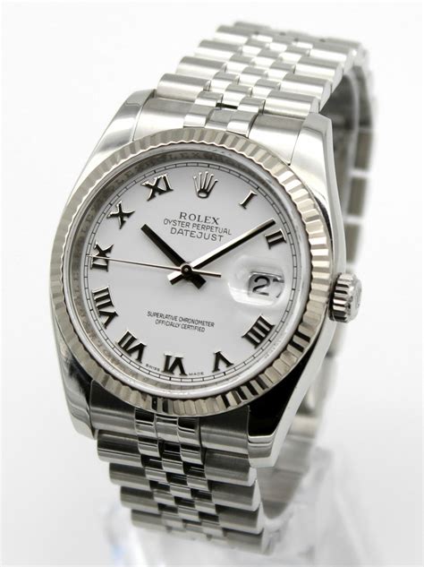 36mm rolex datejust domed bezel white roman dial|rolex datejust 36mm stainless steel.